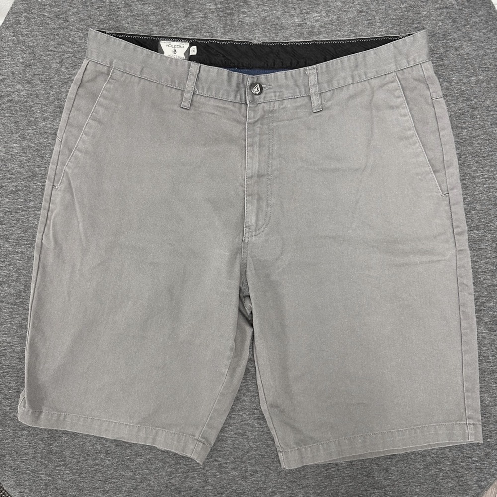 Volcom Mens Gray Solid Casual‎ Chino Shorts Size 36 Corp Class Skate Surf